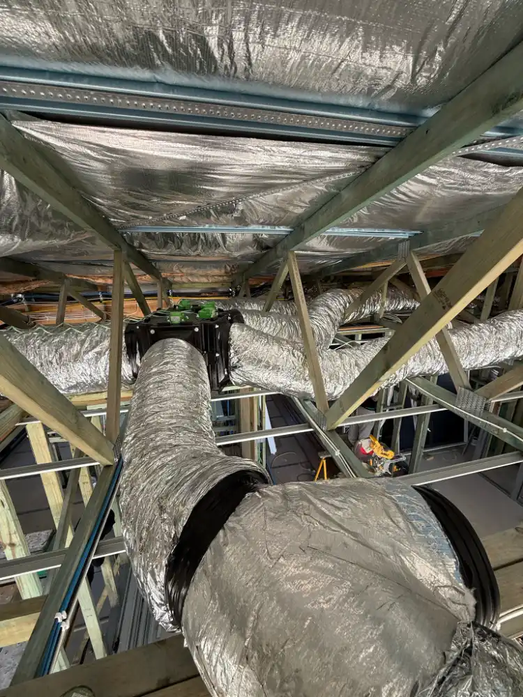 Ducted air con install progress